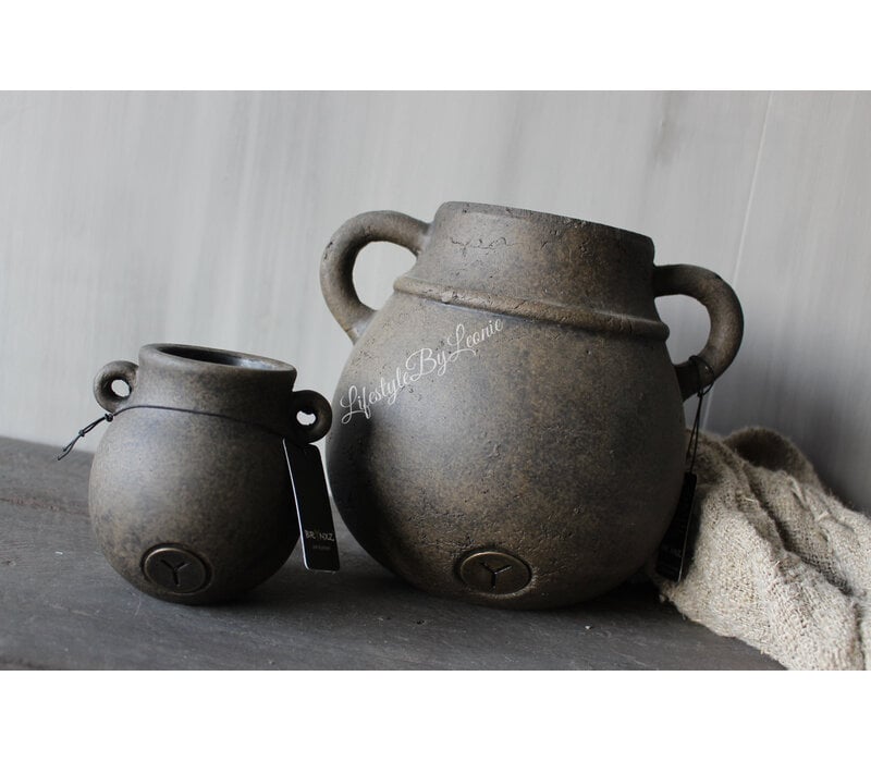 Brynxz jug pot met 2 oren Brown 21 x 18 cm