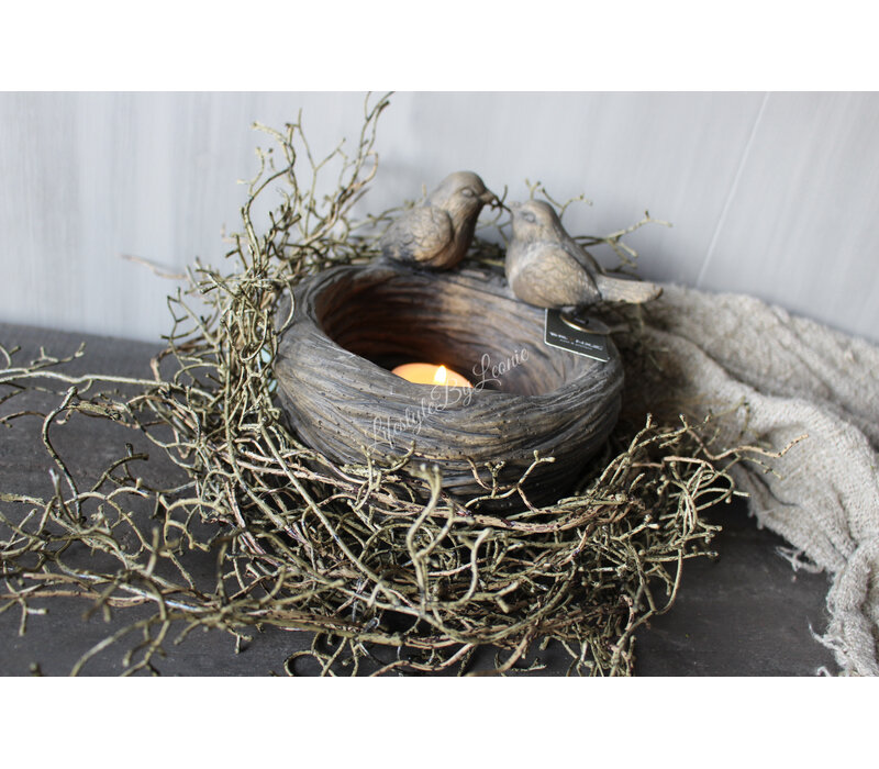 Brynxz birds on a nest Brown 16 cm