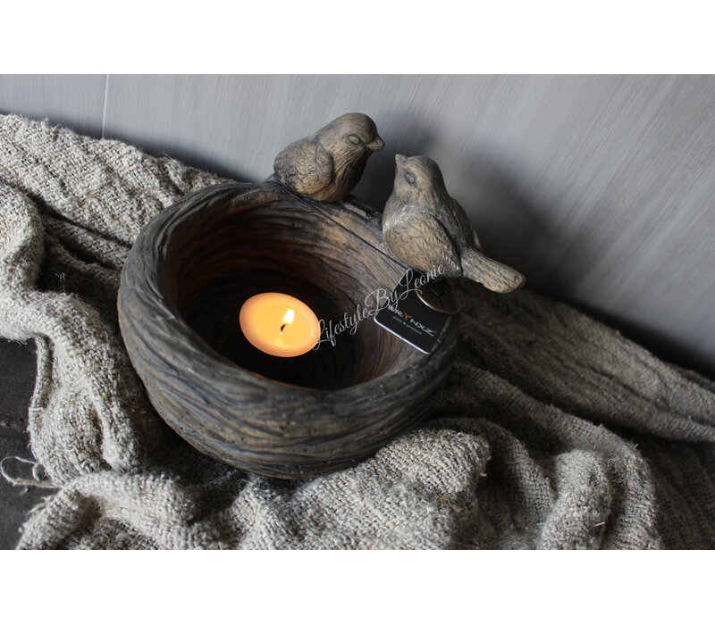 Brynxz birds on a nest Brown 16 cm