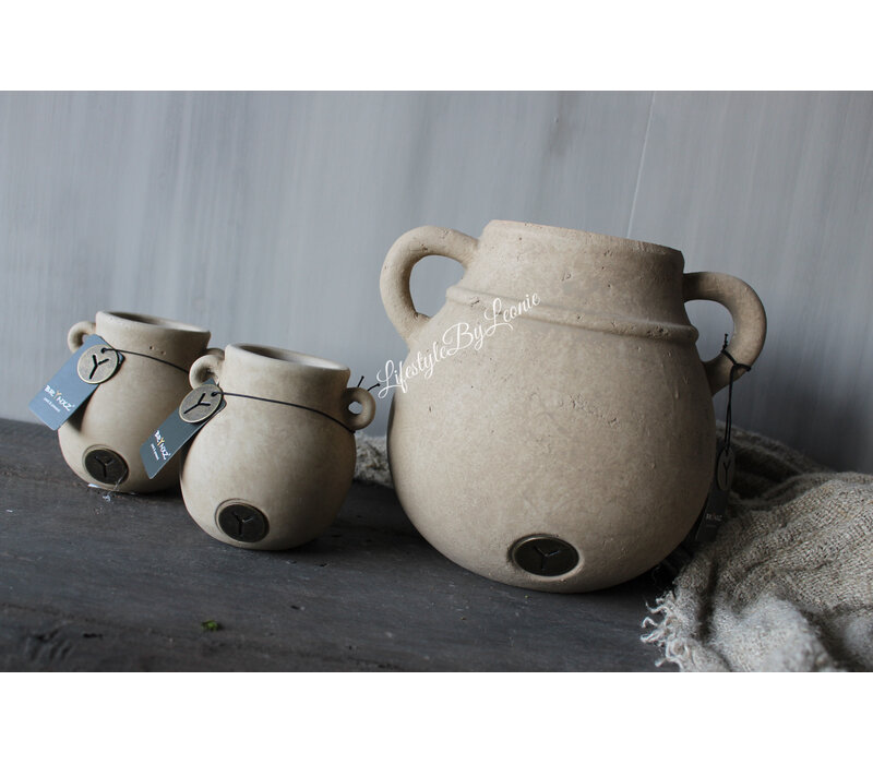 Brynxz tealight cup two ears Taupe 11 cm