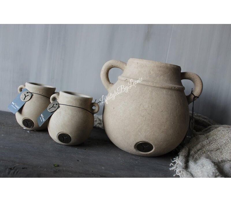 Brynxz tealight cup two ears Taupe 11cm