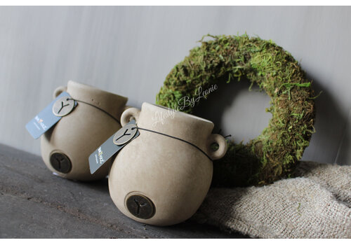 Brynxz Brynxz tealight cup two ears Taupe 11cm