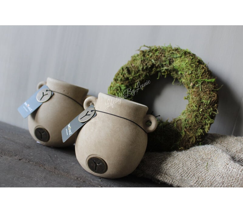 Brynxz tealight cup two ears Taupe 11cm