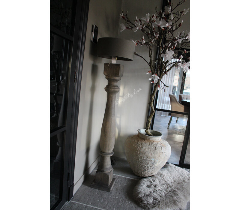 Baluster vloerlamp Old brown 125 cm