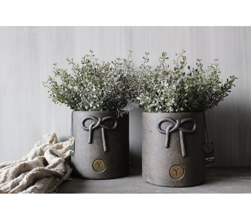 Brynxz planter with a bow Brown 18 cm