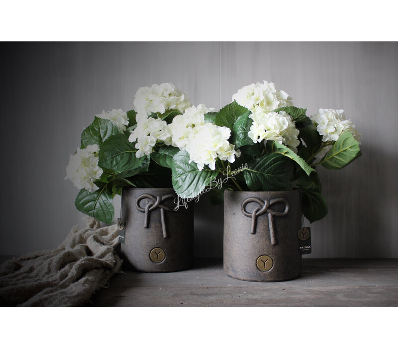 Brynxz planter with a bow Brown 18 cm