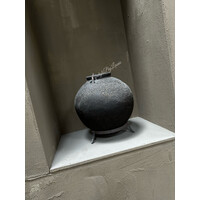 Hoffz Interior stenen ronde kruik op standaard 43x35cm