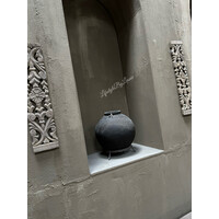 Hoffz Interior stenen ronde kruik op standaard 43x35cm