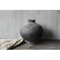 Hoffz Interior stenen ronde kruik op standaard 39x30cm