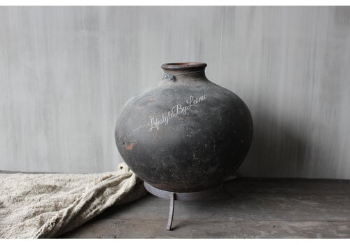 Hoffz Interior Hoffz Interior stenen ronde kruik op standaard 39x30cm