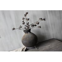 Hoffz Interior stenen ronde kruik op standaard 39x30cm