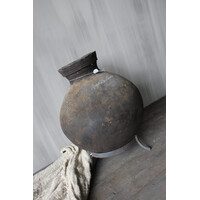 Hoffz Interior stenen ronde kruik op standaard 39x30cm