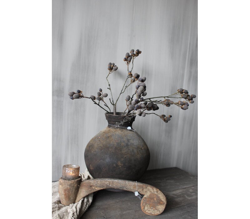 Hoffz Interior stenen ronde kruik op standaard 39x30cm