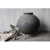 Hoffz Interior stenen ronde kruik op standaard 43x35cm