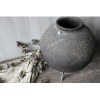Hoffz Interior stenen ronde kruik op standaard 43x35cm