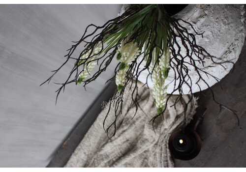 Namaak toef witte Druifjes en berken takjes 40 cm