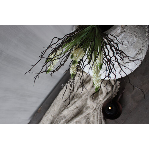 Namaak toef witte Druifjes en berken takjes 40 cm 