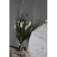 Namaak toef witte Druifjes en berken takjes 40 cm