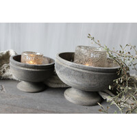 Luksa houten schaal op voet Brown 15 x 10 cm