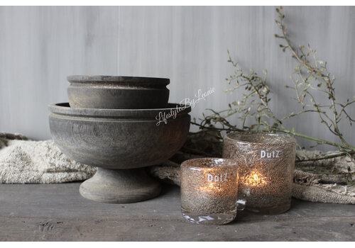 Dutz DUTZ cilinder windlicht met bubbels 10 cm