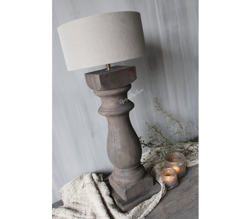 LUKSA baluster lampvoet Antique Brown Ruby