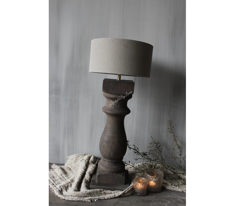 LUKSA baluster lampvoet Antique Brown Ruby