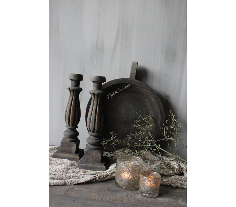 Luksa ronde houten bak met handvat