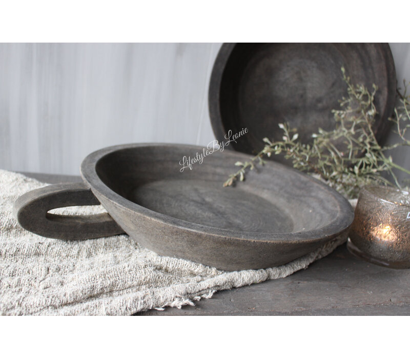 Luksa ronde houten bak met handvat