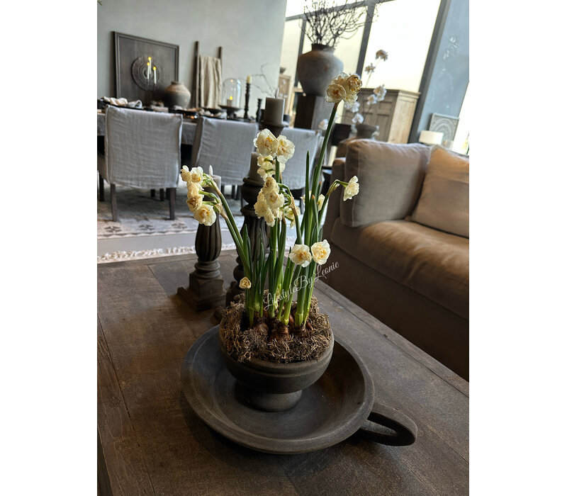 Luksa ronde houten bak met handvat