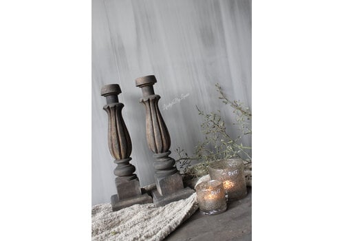 LUKSA LUKSA houtsnijwerk kandelaar Ninik 38 cm