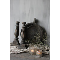 Luksa houtsnijwerk kandelaar Ninik 38cm