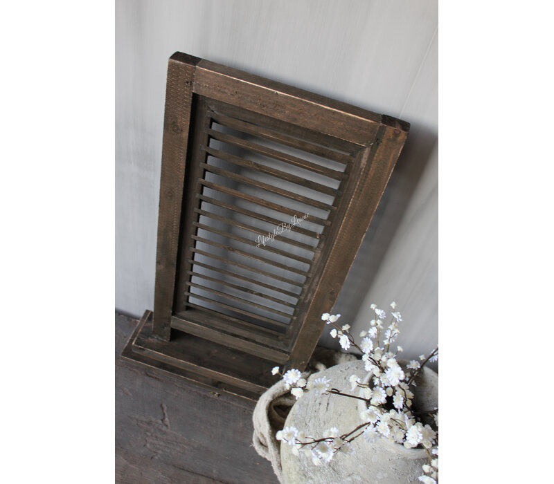 Houten enkele Shutter Brown 70x45cm