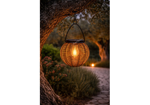 Solar ronde hanglamp Elly naturel