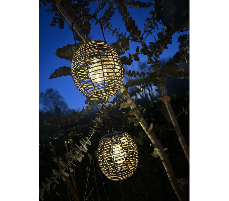 Solar ronde hanglamp Elly naturel