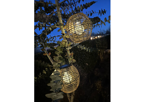 Solar ronde hanglamp Elly naturel