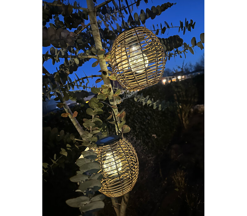 Solar ronde hanglamp Elly naturel