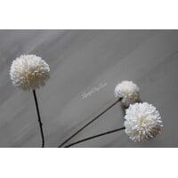 Namaak PomPom tak 3 bollen White 78 cm