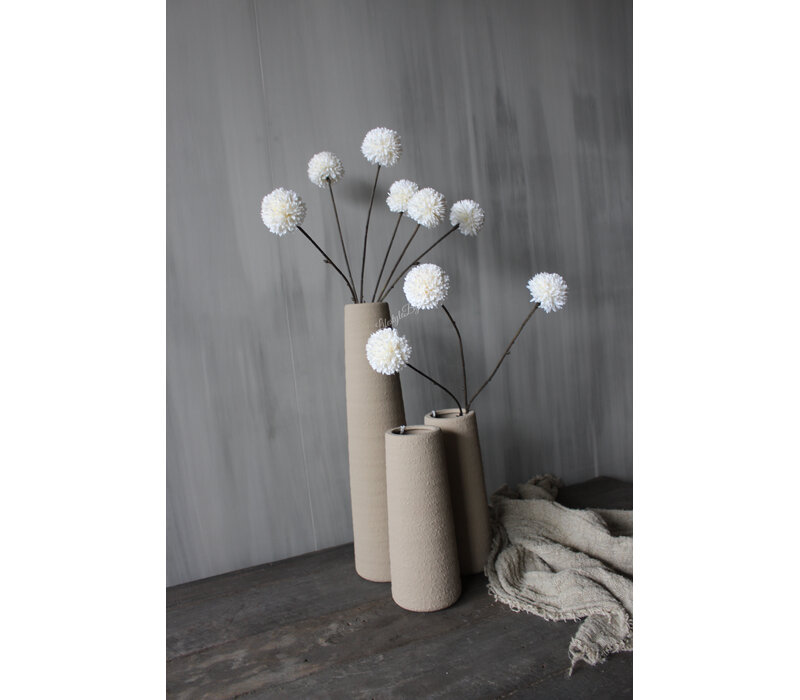 Namaak PomPom tak 3 bollen White 78 cm