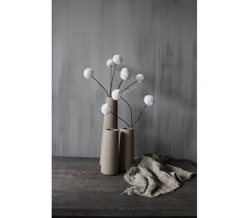 Namaak PomPom tak 3 bollen White 78 cm