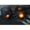 Glazen windlicht Grey Cracle 13 cm