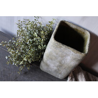 Stenen vierkante hoge pot Antony 22 cm