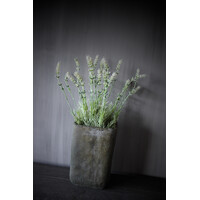 Stenen vierkante hoge pot Antony 22 cm