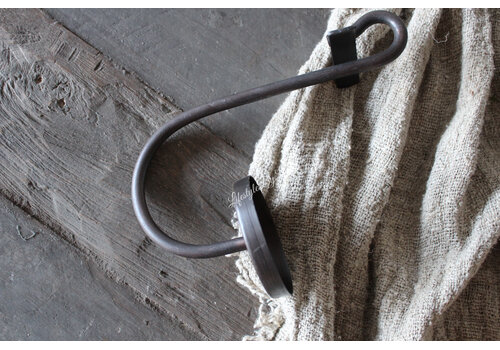 Grote metalen S kandelaar voor stompkaars 24 cm