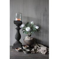 Cilinder windlicht met Metal bubbels Clarice 18 x 15 cm