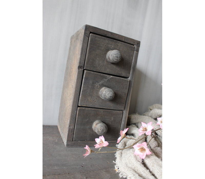 Mini houten ladekastje Sober grey