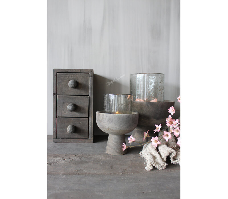 Mini houten ladekastje Sober grey