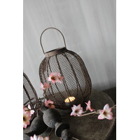 Metalen roest windlicht met hengsel Cairo 30 cm
