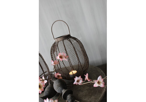 Metalen roest windlicht met hengsel Cairo 30 cm