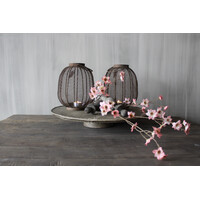 Metalen roest windlicht met hengsel Cairo 30 cm