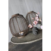 Metalen roest windlicht met hengsel Cairo 30 cm